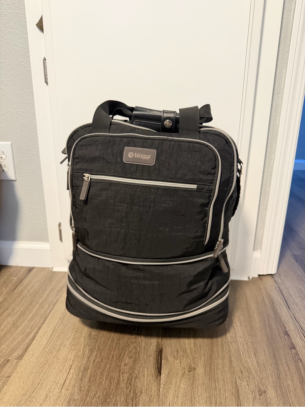 Biaggi Black Travel Backpack – Women’s Organized Carry Bag
